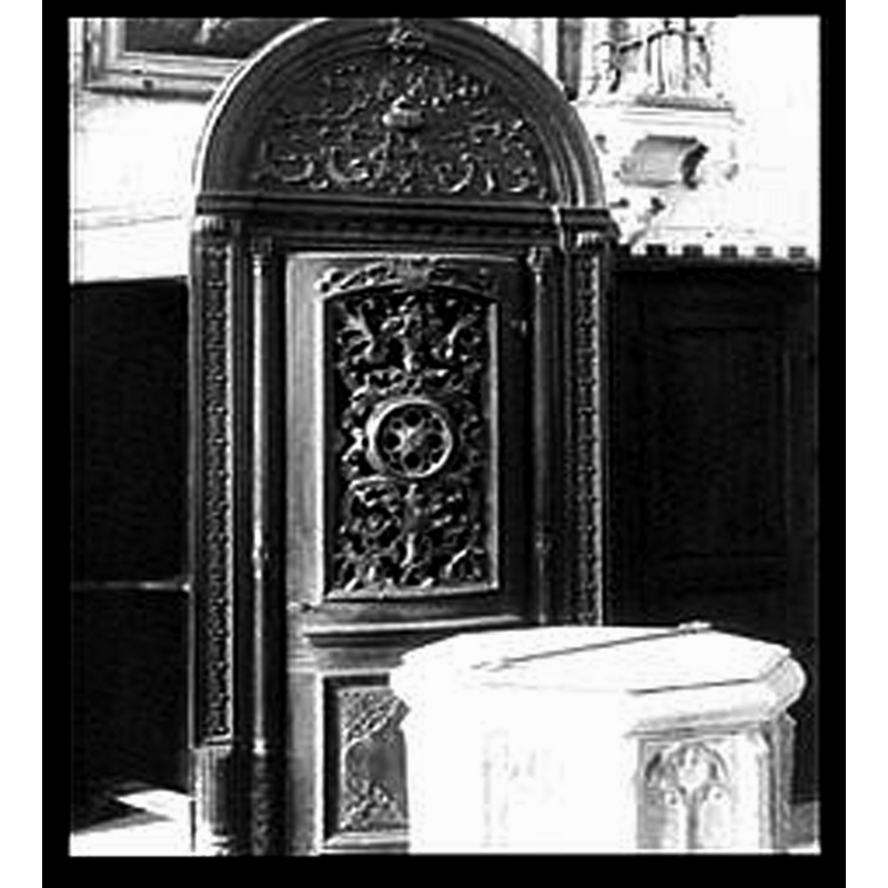 by the confessional
