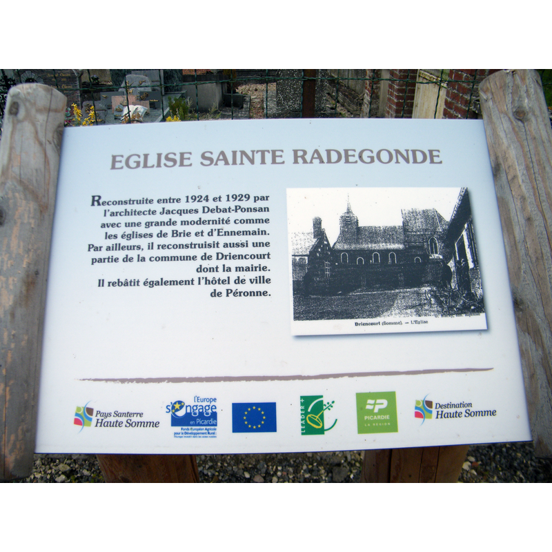 includes an illustration of the old church destroyed in WWI