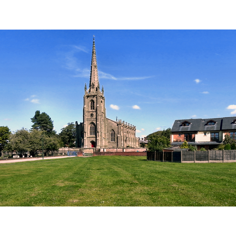 Source caption: "Kirkham Parish Church. The name "Kirkham" means "Church Town" and there is evidence of a church in Kirkham from as early as 684AD, but no remains of this building exist. Tombstones from the 17th and 18th centuries do remain i the graveyard. However building of the present Parish Church of St Michael was begun in 1822."