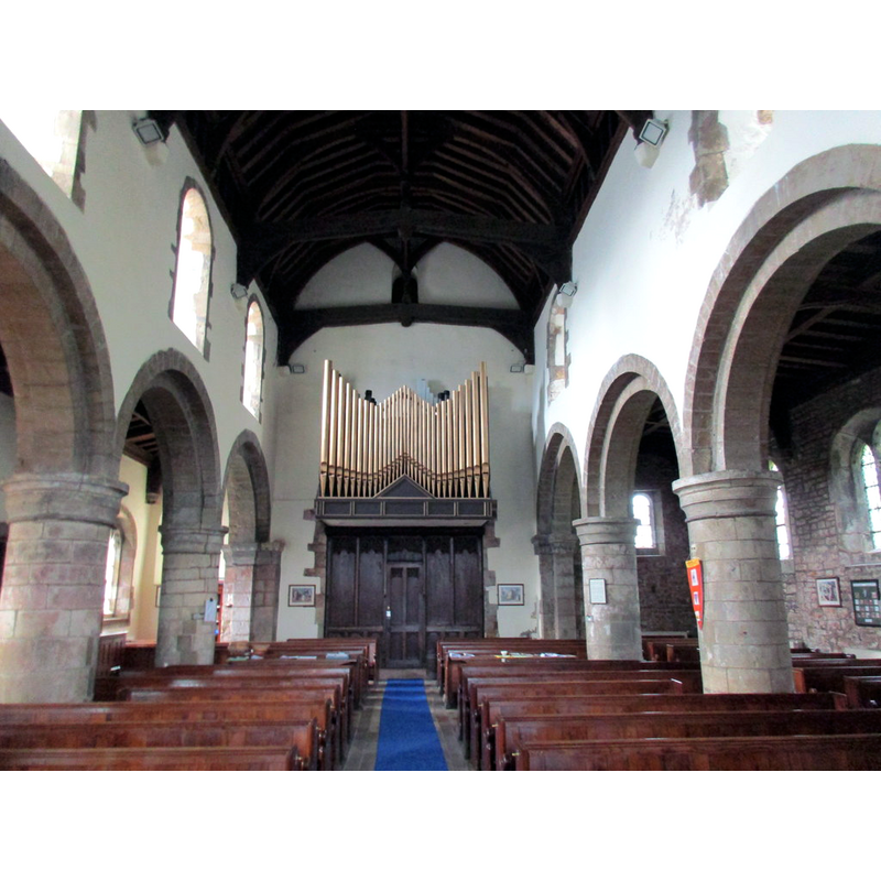 Source caption: "St. Lawrence, Whitwell, nave looking west. A complete Norman nave."