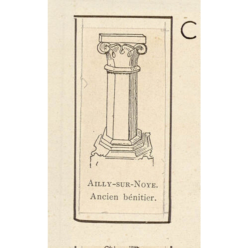 Source caption: "Ailly-sur-Noye - Ancien bénitier."