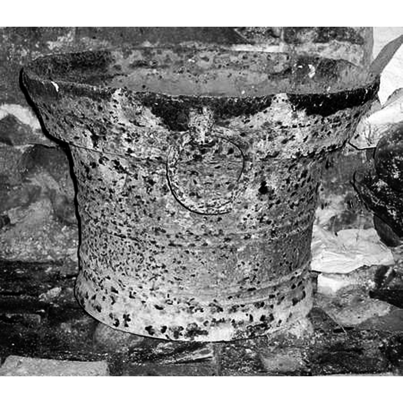 metal stoup probably 17thC