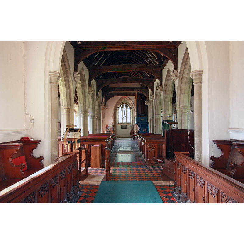 the top of the font is visible at the far end, left [south] side