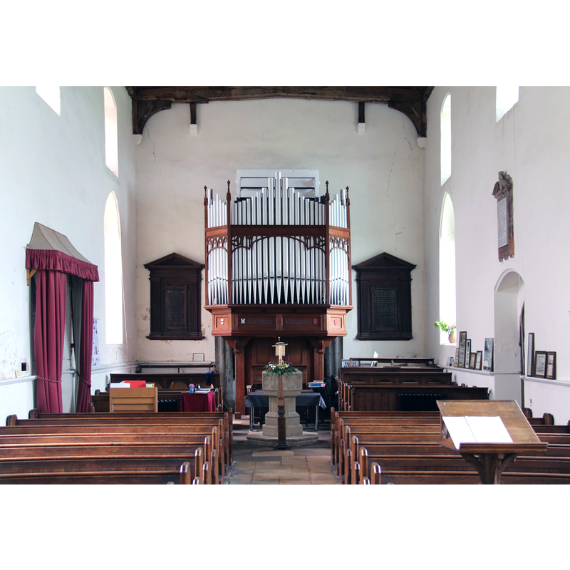 the modern font at the end of the centre aisle