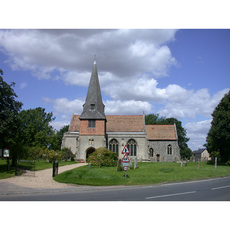 Source caption: "Parish Church of SS. Peter and Paul. Nave arcades late C13, with clerestory of quatrefoil lights blocked by late C14 aisle roofs. Late C14 south porch. The spire collapsed c.1625 ruining the chancel which was rebuilt c.1866-69."
