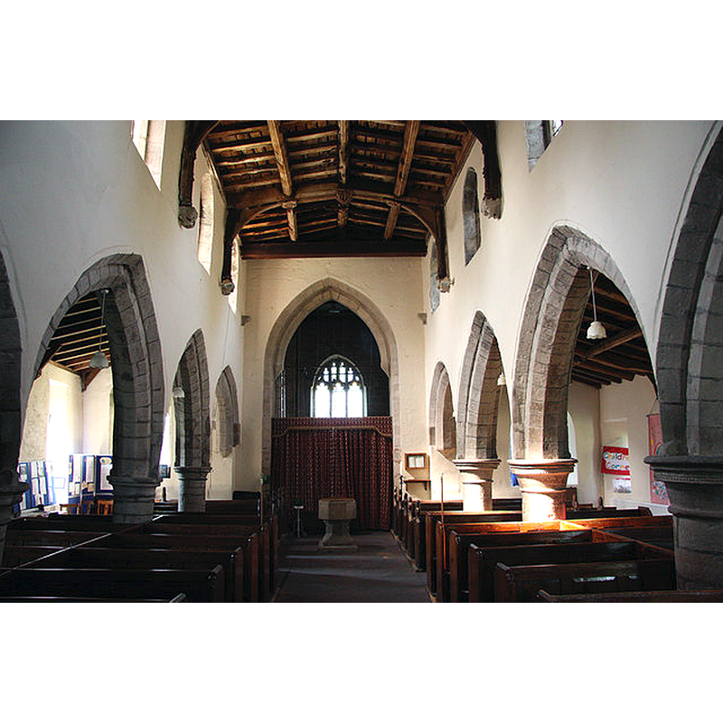 with the font at the end of the nave
