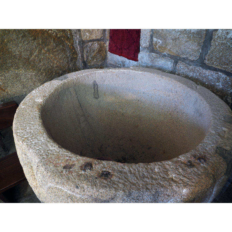 with evidence of old tape anchorings in the upper rim