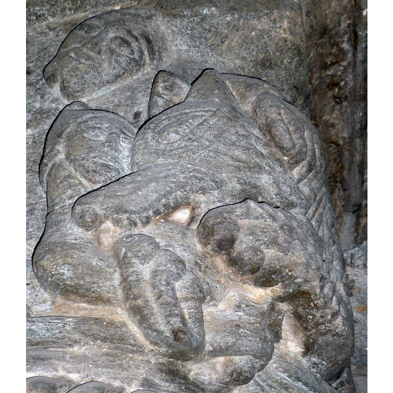 Source caption: "Slosskampscenen. Dekorasjon av kapitel i det sørlige sideskipet i Stavanger Domkirke."