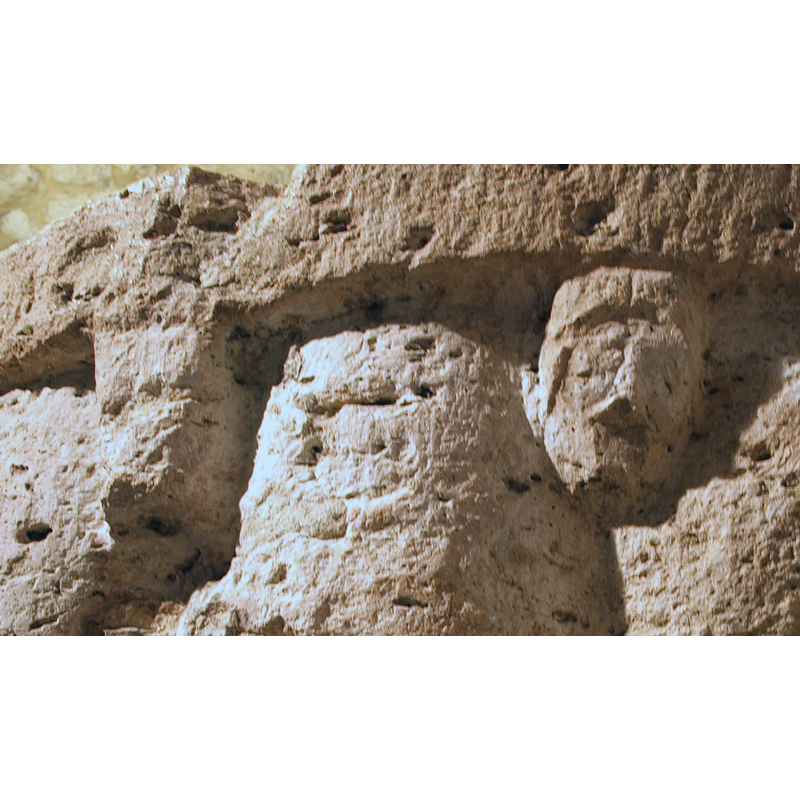alternating heads of humans and various animals appear in the spandrels between the ribs