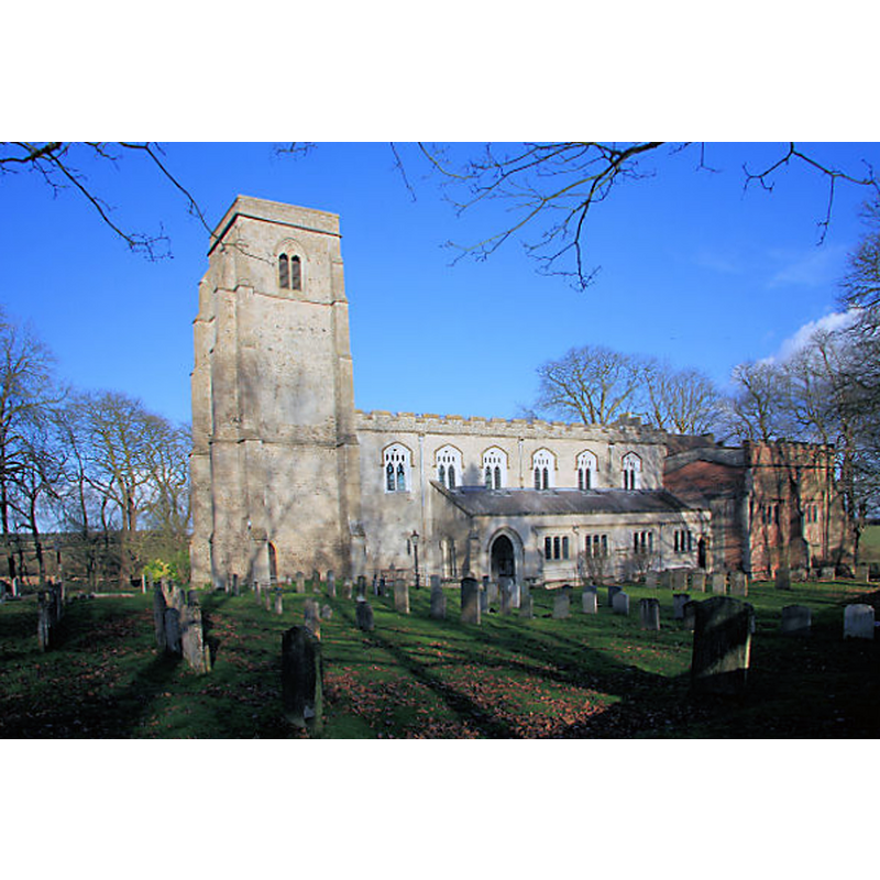 Source caption: "All Saints Church, Kirtling. The village of Kirtling was situated around the church until the time of the Black Death. It is thought that the village was then moved to its present site about a mile south of the church. The victims of the Black Death are buried in a part of the church yard which will never be allowed to be reopened for burials.

1910 FONT CNTXT POSTCARD digital image of a 1910 postcard in Ancestry.com [www.rootsweb.ancestry.com/~engcam/images/KirtlingChurchFont1910.jpg] [accessed 12 July 2016]  COPYRIGHT Cambridgeshire EnglandGenWeb, 2014 NO KNOWN…