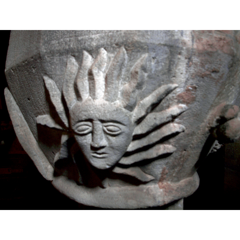 on the north side of the font [orientation is approximate]