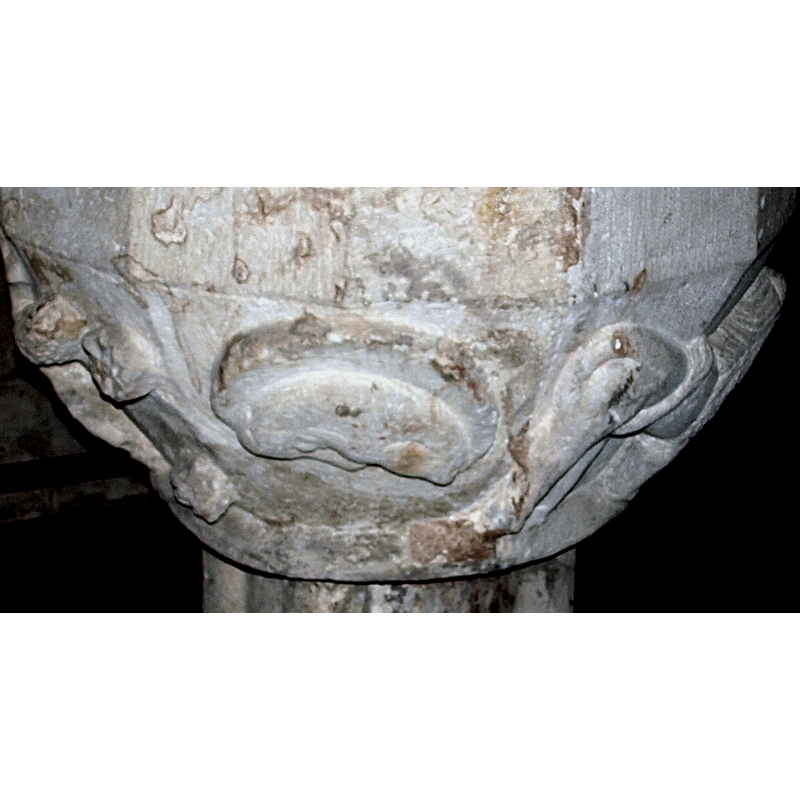 on the southwest side of the font [orientation is approximate]