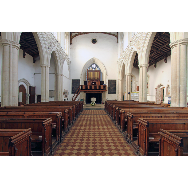 with the font visible by the west gallery