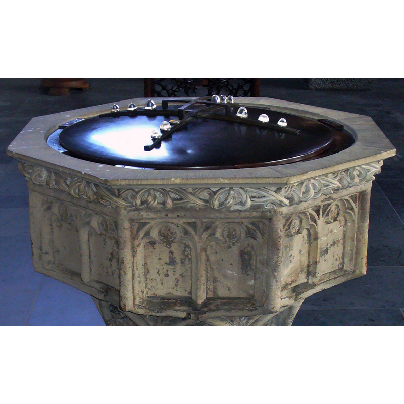 the restored late-medieval font