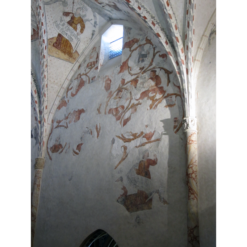 Source caption: "Peinture murale dans la cathédrale Notre-Dame-de-la-Sède : arbre de Jessé."