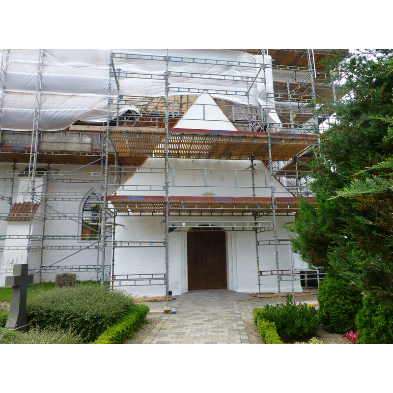the 'våbenhus' or porch, north side of the church -- the church exterior was undergoing restoration at the time of our visit, but the interior was accessible during regular opening hours