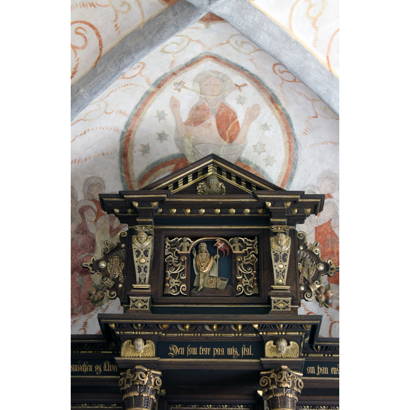 Majestas Domini partly hidden behind the later retable