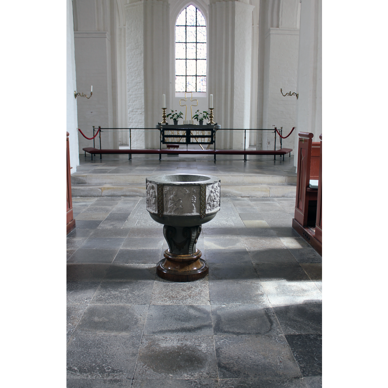 in the centre aisle, looking east
