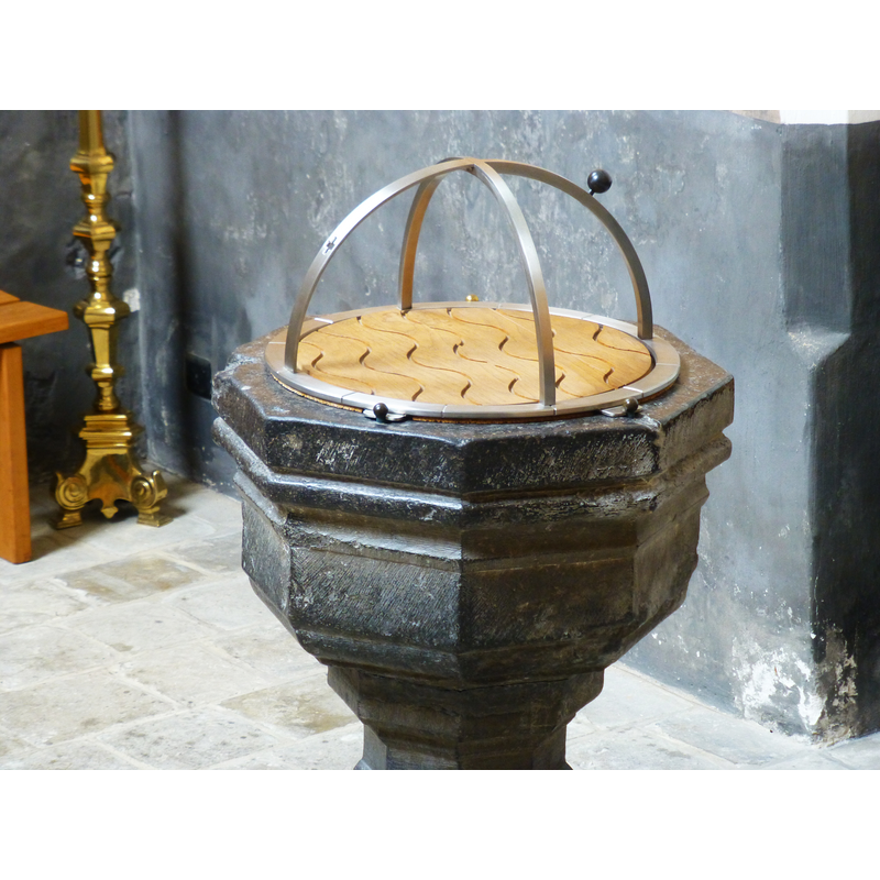 one of the two modern fonts in this church