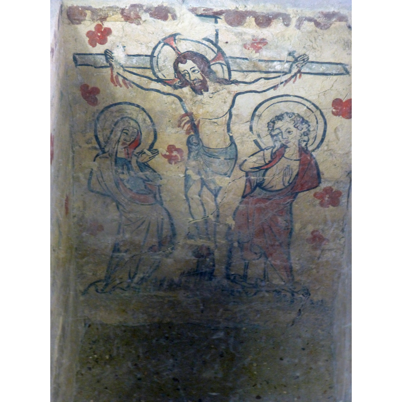 14thC paintings on the inner sides of tombs inside the church; the tombs were discovered in 1989-1993
