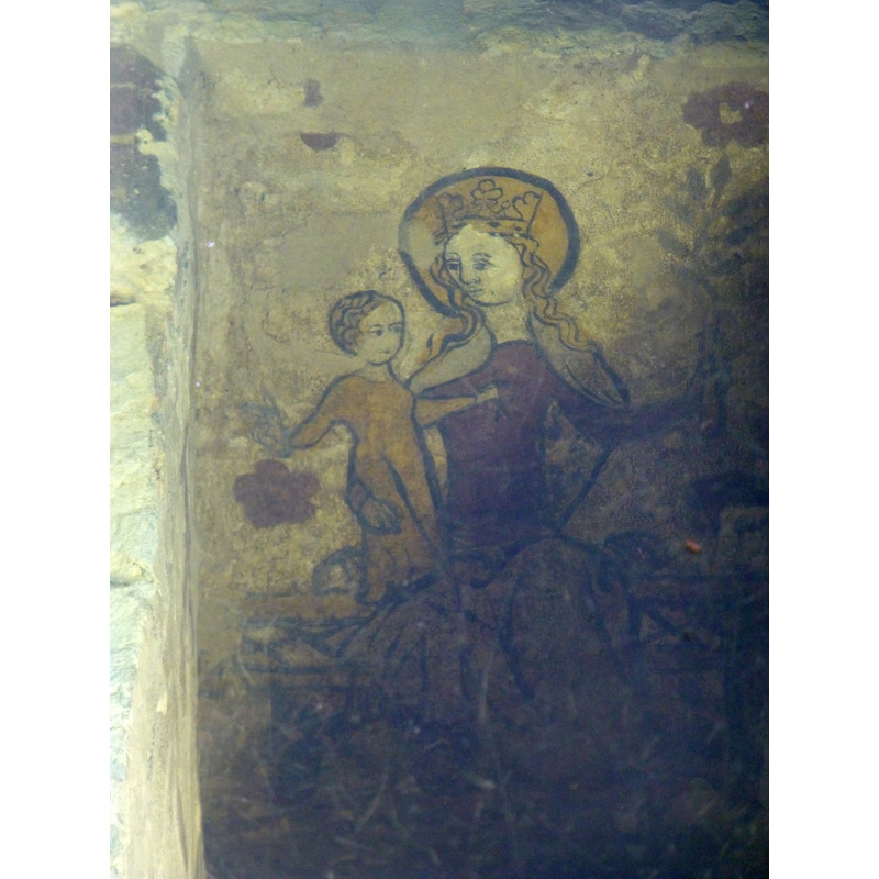 14thC paintings on the inner sides of tombs inside the church; the tombs were discovered in 1989-1993