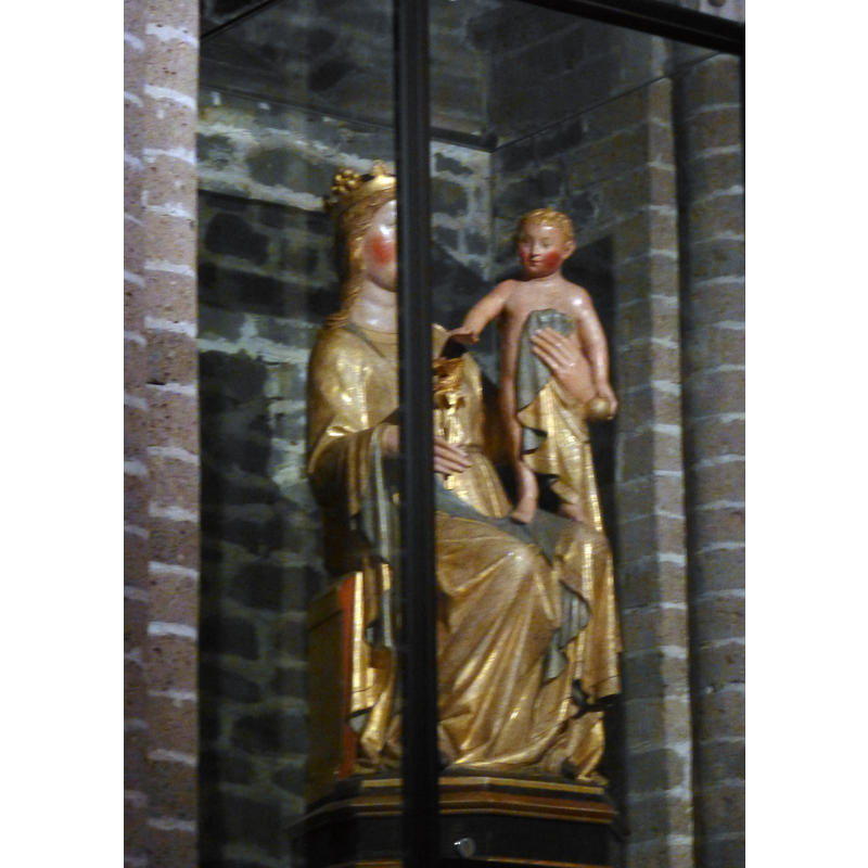 in the lower church; painted wood; church label suggests date ca. 1300