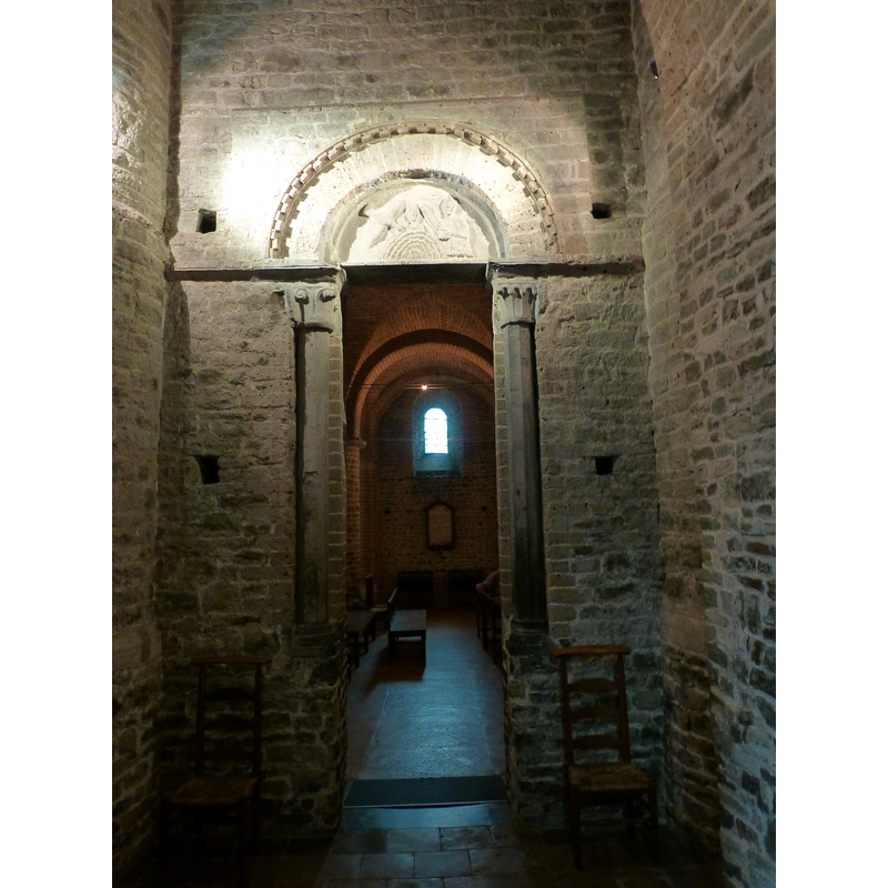 in the lower church; view from the south aisle across an arch of the south arcade