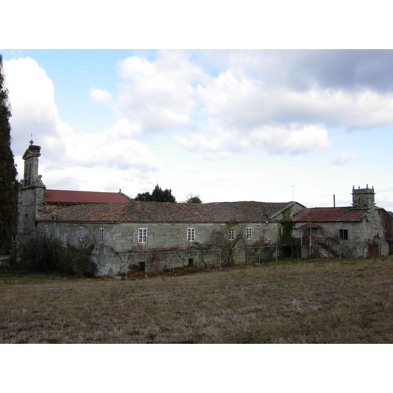 the monastery compound, with the church at the extreme left