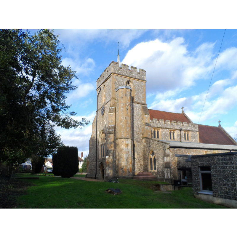 Source caption: "All Saints', Kings Langely. The church houses the tomb of the first Duke of York, Edmund of Langley 1341-1402. He was born and died in Langley although during his life he travelled widely on military expeditions."