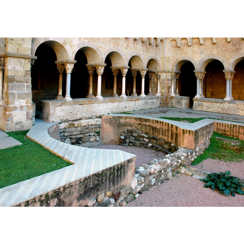 Source caption: "Monestir de Sant Cugat - Església visigòtica" -- believed to be the remains of the 7thC Visigothic church built over the original 4thC Early Christian church that housed the relics of St. Cucuphas; the Benedictine monastery was built on the same site in the 9thC