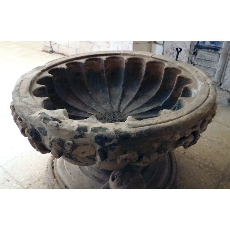 the concave ribs here are narrower and more regularly carved than the broad ones outside