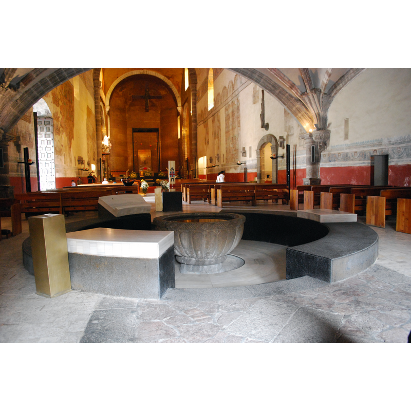 at the west end of the nave