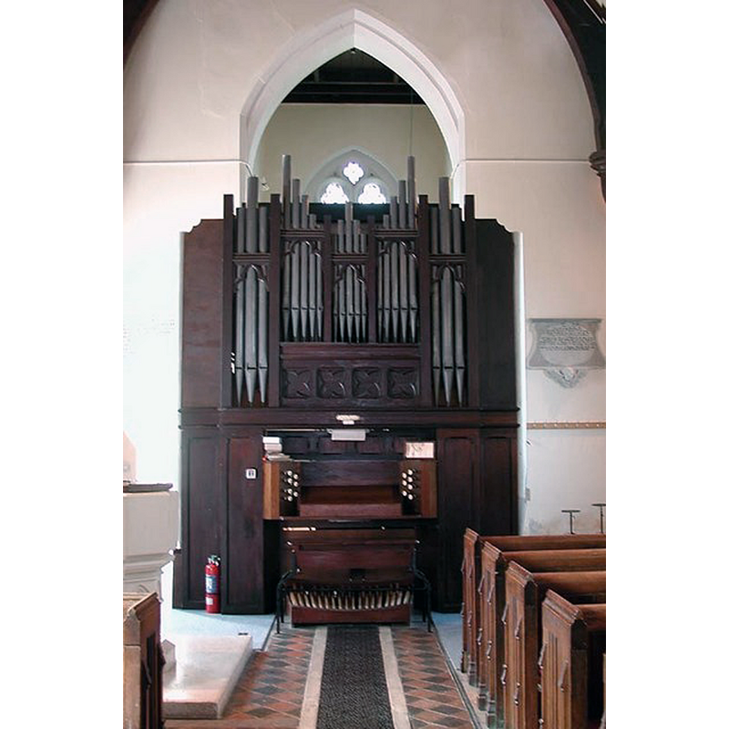 the mid-19thC new church at Wadesmill -- the modern font of this church is partially visible here, on the left [south] side