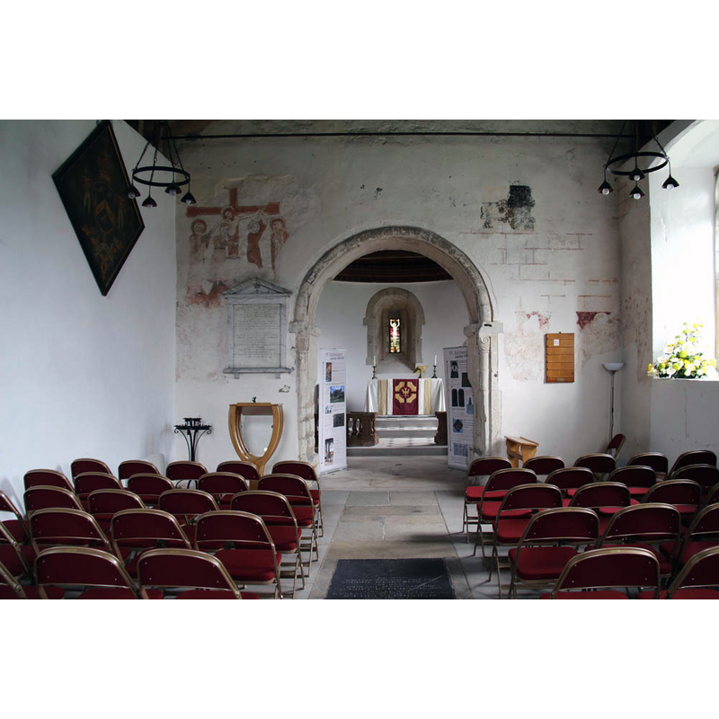 notice the mural painting to the left [north] of the chancel arch