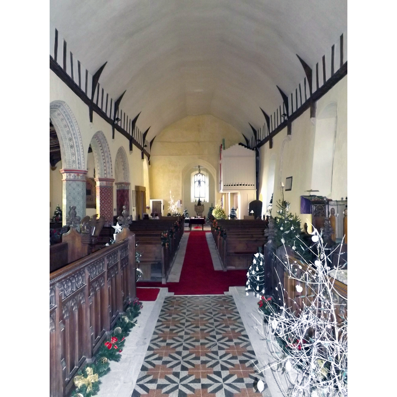 showing the font and cover at the far [west] end