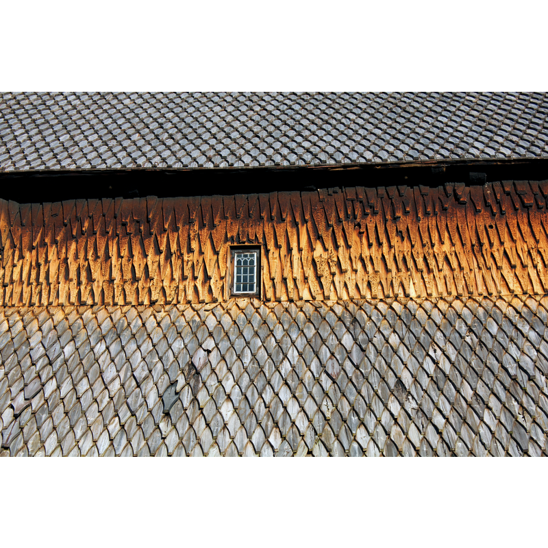 wooden tile patterns on roofs and side