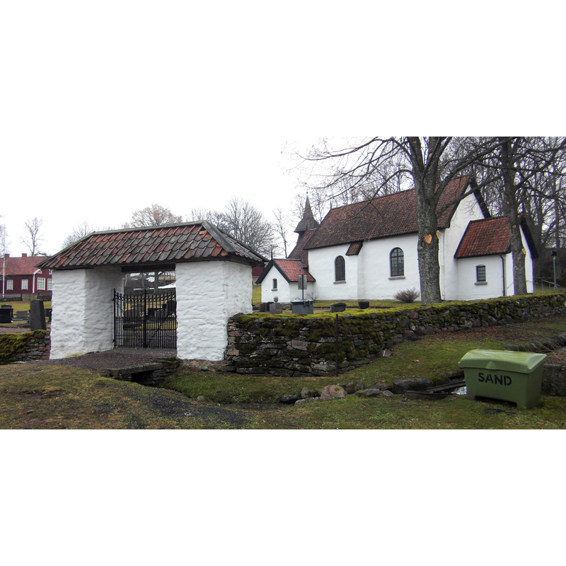 Souce caption: "Den västra stigluckan till Högstena kyrka i Högstena socken, Gudhems härad, Falköpings kommun, f.d. Skaraborgs län, Skara stift, Västergötland, Sverige."