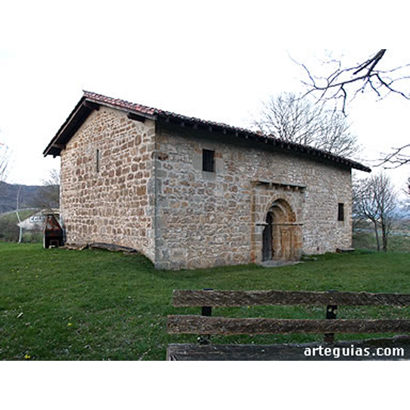 the rural chapel of Aizaga at present; it was parish church of the abandoned hamlet; the font at Iturmendi was originally from this church