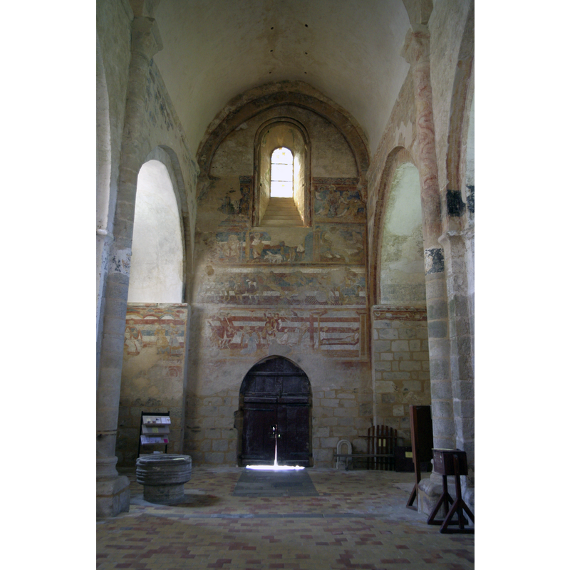 with the font/stoup near the entranceway