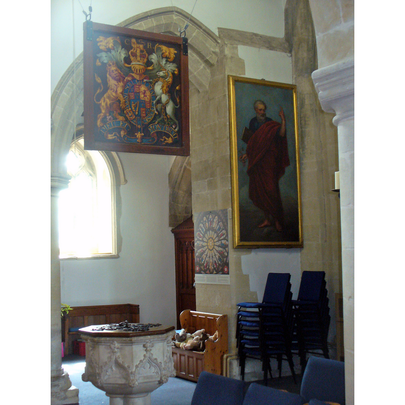 partial view of the 19thC font in its context