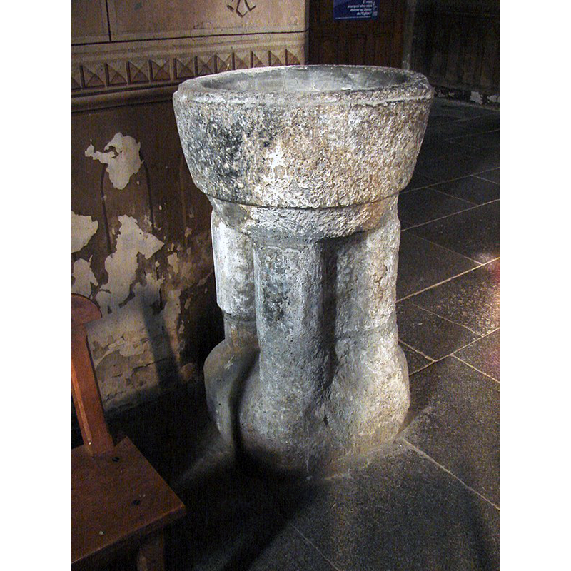 the ancient stoup from the demolished 12thC church