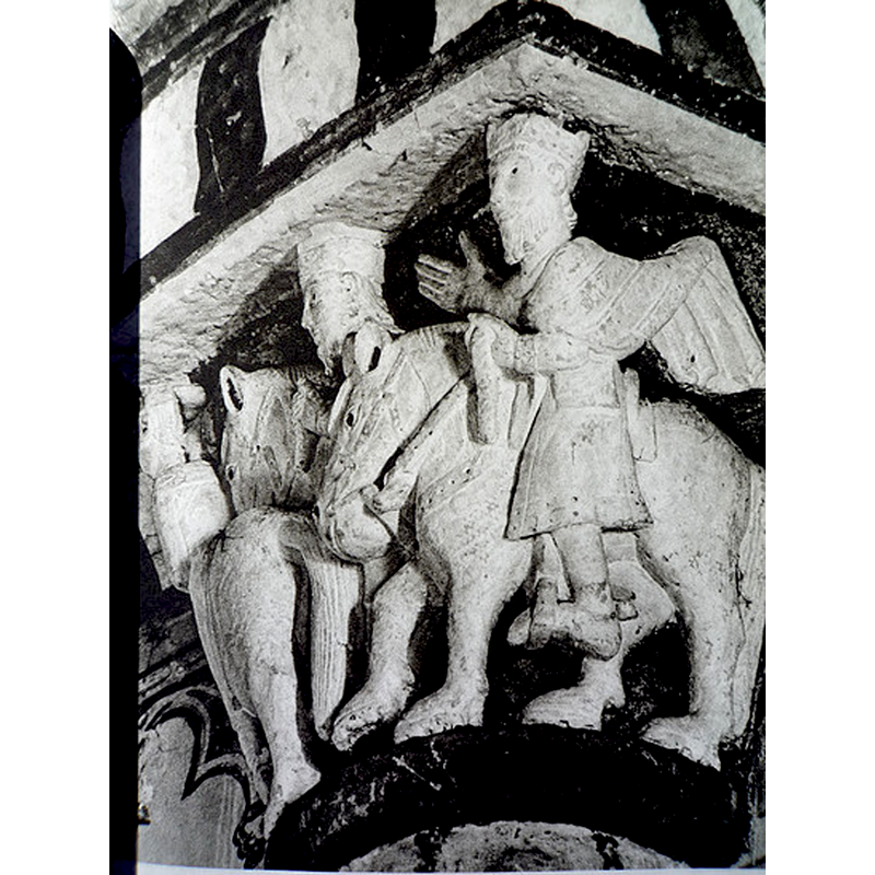 one of a series of capitals on the Childhood of Christ cycle in this church: Journey of the Magi