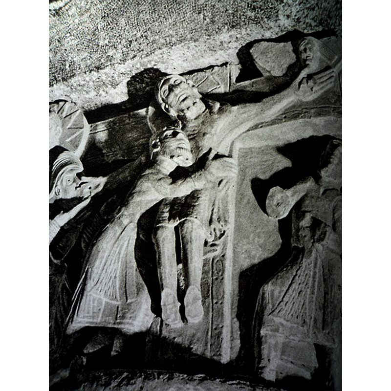 one of a series of capitals on the Passion of Christ cycle in this church: Deposition