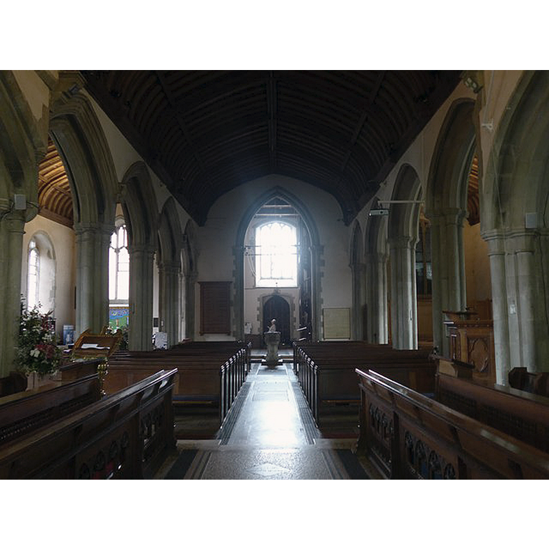 with the font at the west end of the centre aisle