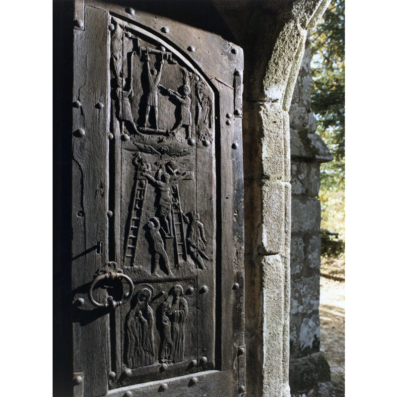 the right pane shows three scenes from the New Testament [top to bottom]: the Flagellation, Crucifixion, Mary and John on Mount Calvary