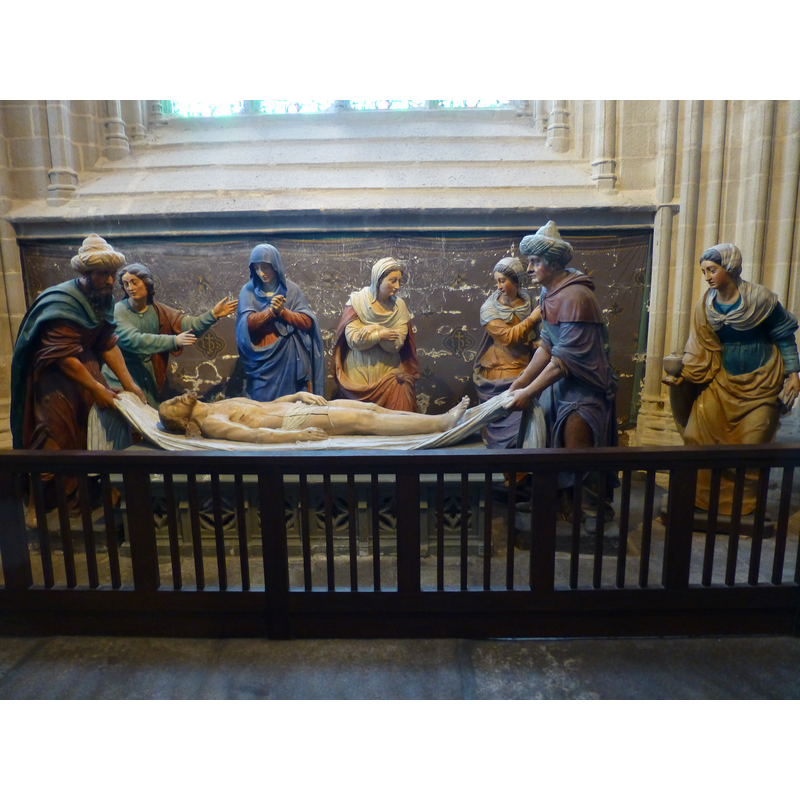a copy by Froc-Robert of the 16thC original in the cathedral of Bourges; this 'moulage' was installed in Quimper cathedral in 1868 by bishop Sergent [information from notice by the statue]