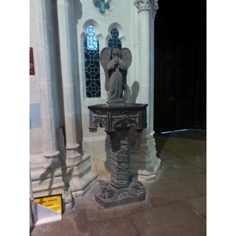 modern stoup by the west entranceway, south side