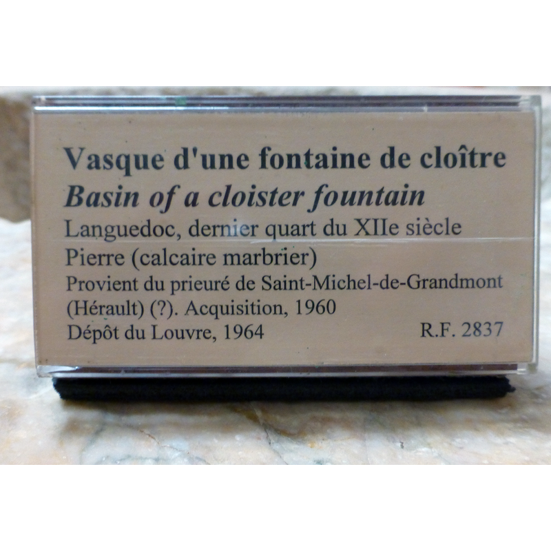 [NB: plaque at the Musée national du Moyen Âge, 6 Place Paul Painlevé, 75005 Paris, France]