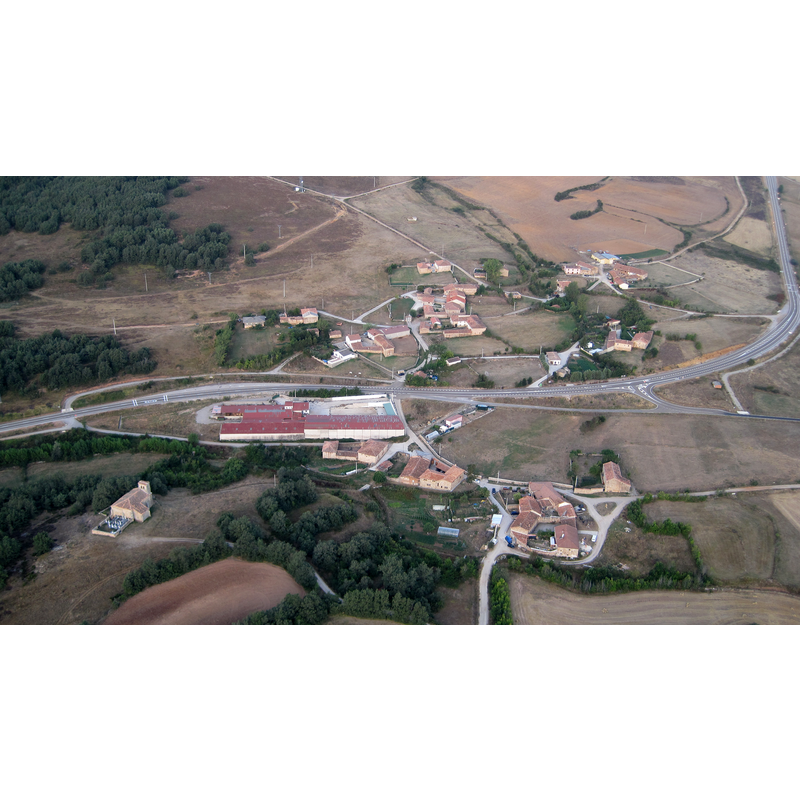 the church and adjacent churchyard can be seen in the bottom-left corner of the image