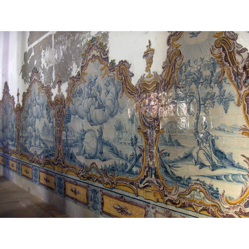 Source caption: "Azulejos on the wall of the Jesus church(Igrejia de Jesus); Setúbal, Portugal"